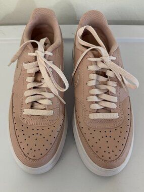 Nike Court Vision Alta Pink Oxford Platform Sneakers | Size 9